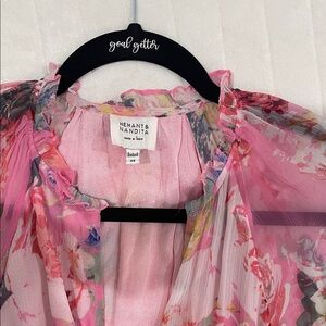 HEMANT & NANDITA Vibrant Pink Sheer romper